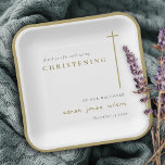 Classy Elegant Minimal Gold Typography Christening Paper Plate<br><div class="desc">Classy Simple Minimal Gold Typography Religious Collection .- it's an Elegant Simple Minimal typography religious collection with a cross, available in multicolor, perfect for your little ones Classy religious ceremonies. It’s very easy to customize, with your personal details. If you need any other matching product or customization, kindly message via...</div>