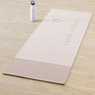 Classy Elegant Minimal Simple Blush Pink Heart Yoga Mat