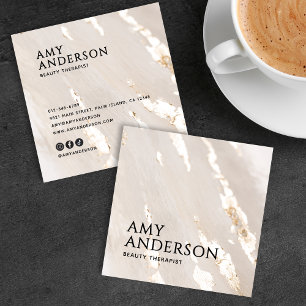 Classy Elegant Modern Luxury Gold Foil Square Business Card