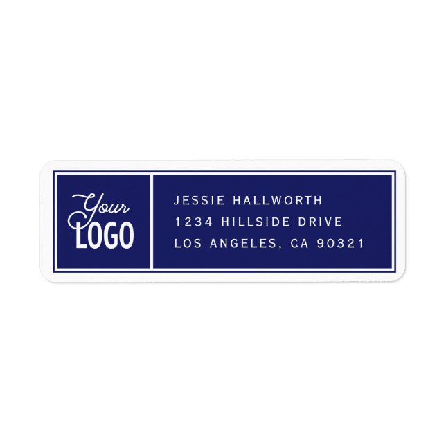 Classy Elegant Modern Navy Blue Adresse de retour (Devant)