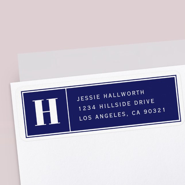 Classy Elegant Modern Navy Blue  Return Address (Creator Uploaded)