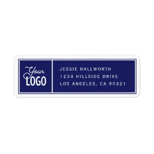 Classy Elegant Modern Navy Blue Return Address