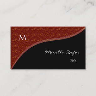 Classy Elegant Monogram Spirals Business Card