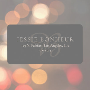 Classy Elegant Neutrals & Grey Return Address Label