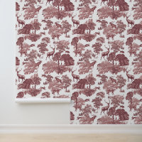 Classy Elegant Pink Deer Forest Animals Toile