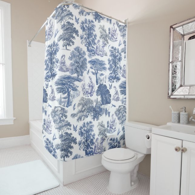 Classy Elegant Rustic Blue Country Toile (In Situ)