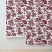Classy Elegant Rustic Red Horse Toile
