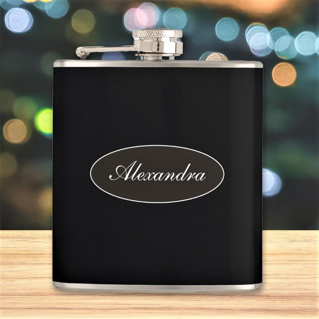 Classy Elegant Script Custom Name Personalized Hip Flask (Creator Uploaded)