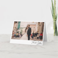 Classy Elegant Script Photo Wedding Blank Folded