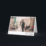 Classy Elegant Script Photo Wedding Blank Folded Thank You Card<br><div class="desc">Share your appreciation with this elegant folded thank you card,  featuring your favourite wedding photo and a graceful handwritten script. The minimalist white border and timeless layout let your image and message shine. A beautiful way to thank your guests for being part of your special day.</div>