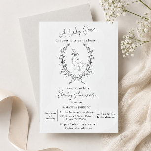 Classy Elegant silly goose baby shower Invitation