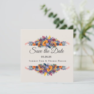 Classy elegant summer floral no photo announcement