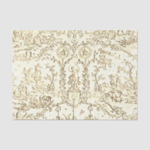 Classy Elegant Vintage Beige French Country Toile Tissue Paper