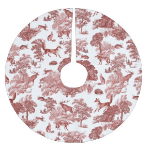 Classy Elegant Vintage Red Fox Woodland Brushed Polyester Tree Skirt