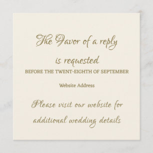 Classy Elegant Wedding Reply Card Insert