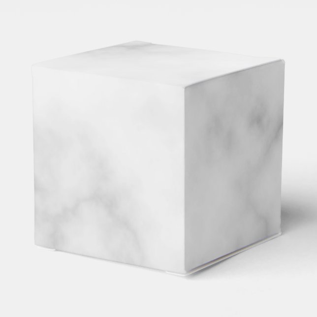Classy Elegant White Marble Pattern Favor Box (Back Side)