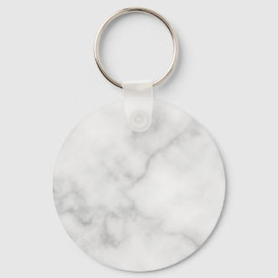 Classy Elegant White Marble Pattern Keychain