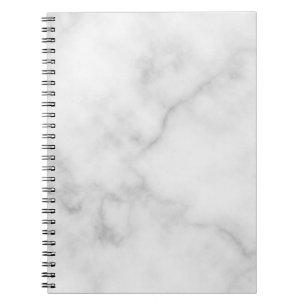 Classy Elegant White Marble Pattern Notebook