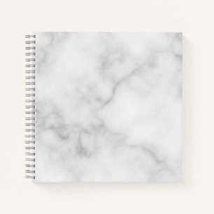 Classy Elegant White Marble Pattern Notebook