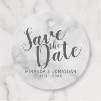 Classy Elegant White Marble Wedding Save the Date