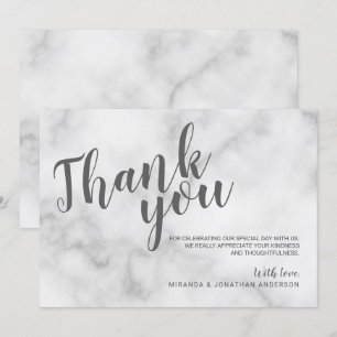 Classy Elegant White Marble Wedding Thank You Invitation