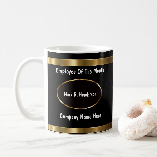 Classy Employee Of The Month Upscale Coffee Mugs (With Donut)