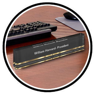 Classy Executive Company President Desk Plaque Nameplate