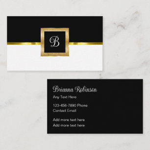 Classy Executive Monogram Business Cards