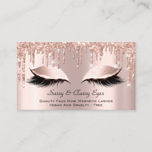 Classy Eyes Mink Lashes Makeup Artist Rose Business Card