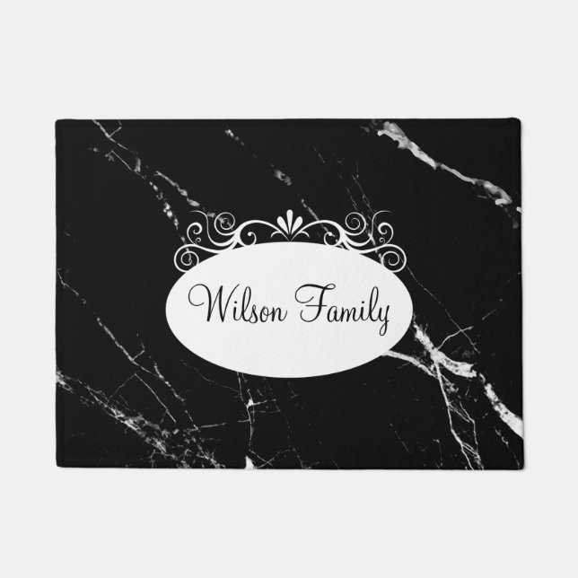 Classy Family Name Monogram Home Welcome Mats (Front)