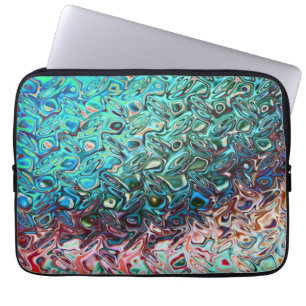Classy Fashionable Crystal Blue Gel Pattern Laptop Sleeve