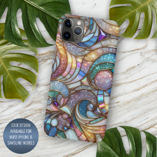 Classy Faux Blue Pink Faux Iridescent Glass Mosaic iPhone 11 Pro Max Case
