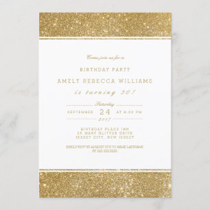 Classy Faux Gold Parties scintillant Invitation An