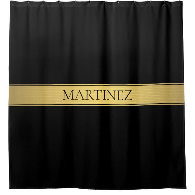 Classy Faux Gold Stripe & Black Background or DIY (Front)