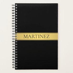 Classy Faux Gold Stripe & Black Background or DIY Planner