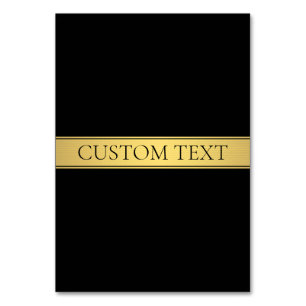 Classy Faux Gold Stripe & Black Background or DIY Table Number