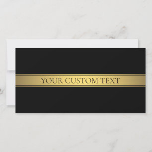 Classy Faux Gold Stripe & Black Background or DIY Thank You Card