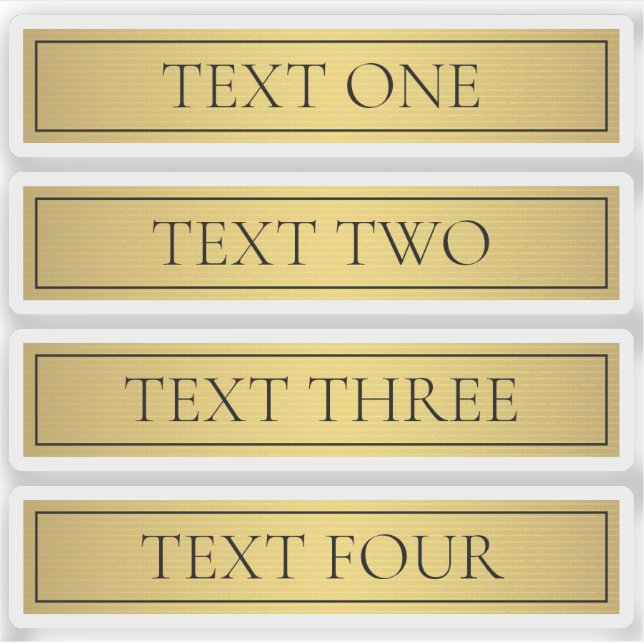 Classy Faux Gold with Black Text (Front)