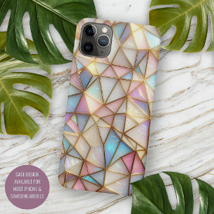 Classy Faux Iridescent Glass Polygon Mosaic iPhone 11Pro Max Case