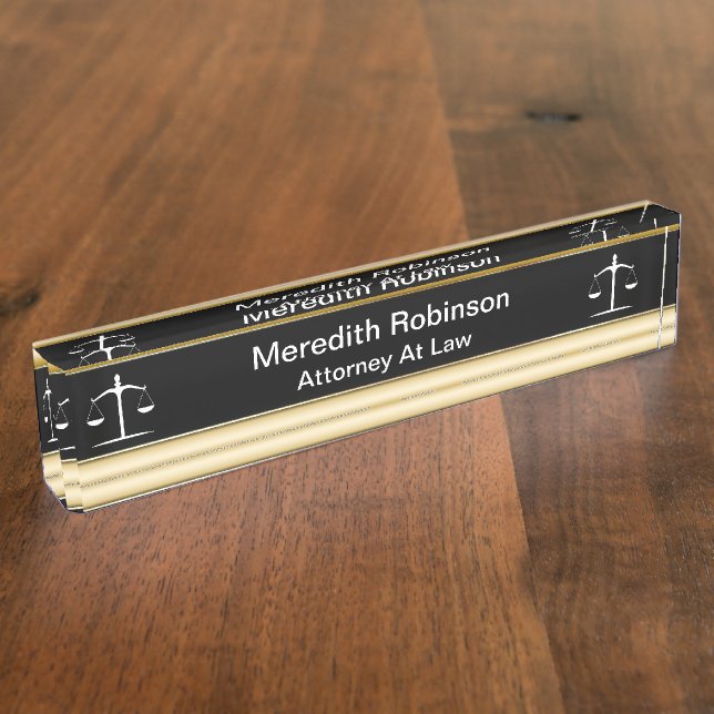 Classy Female Attorney Executive Desk Name Plates (Side)