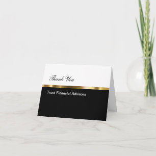 Classy Financial Advisor Business Thank You Card