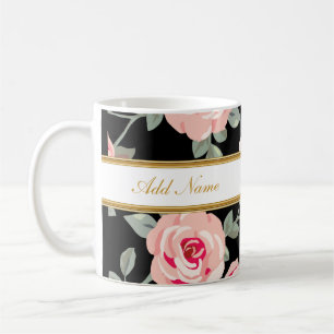 Classy Flora Monogram Coffee Mugs