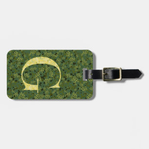 Classy Floral Monogrammed Letter G green yellow Luggage Tag