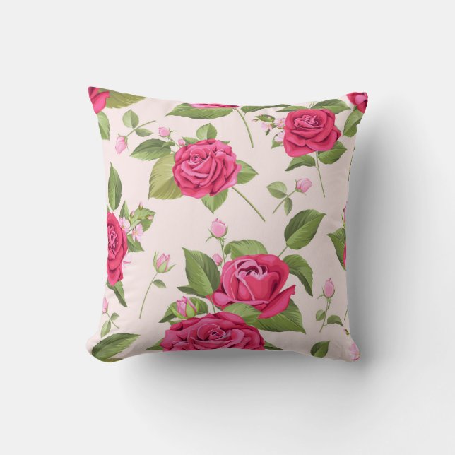 Classy Floral Pattern Throw Pillow (Front)