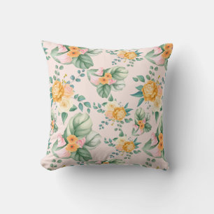 Classy Floral Pattern Throw Pillow