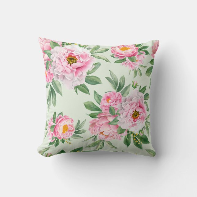 Classy Floral Pattern Throw Pillow (Front)