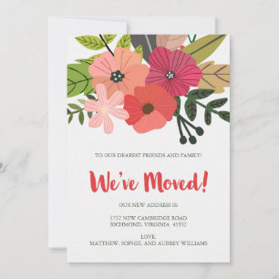 Classy Floral We've Moved Announcement
