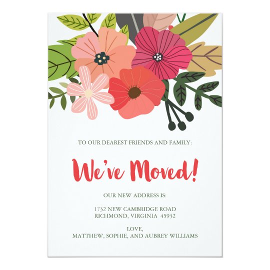 Classy Floral We've Moved Announcement