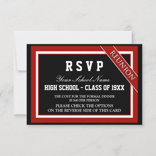 Classy Formal Class Reunion RSVP (Front)