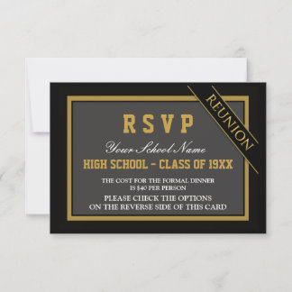 Classy Formal Class Reunion RSVP Card